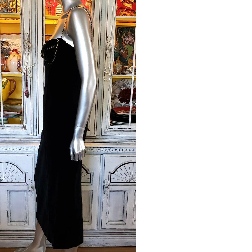 Vintage Betsey Johnson Dress LUXE 90s RUNWAY Black Velvet Midi Slip Size Large - Picture 11 of 15